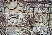 Angkor Thom - Bayon temple, bas-reliefs of the south wall of the third enclosure, scenes of open-air cooking 